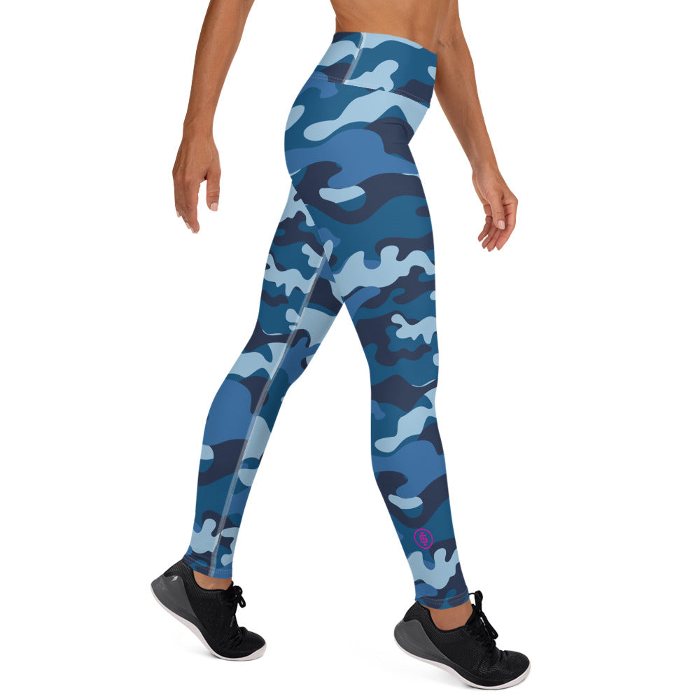 The 'Cool Blue Camo' High-Waisted Leggings – Iron Strong Apparel