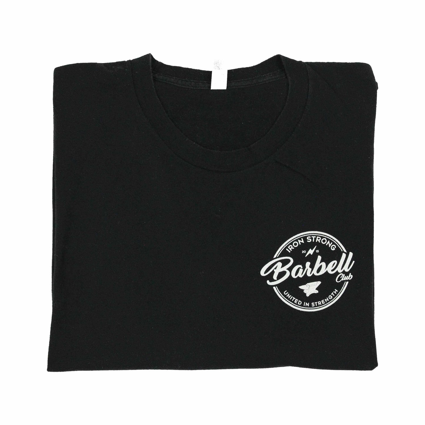 The 'Barbell Club 2.0' Weightlifting Shirt folded | Iron Strong Apparel