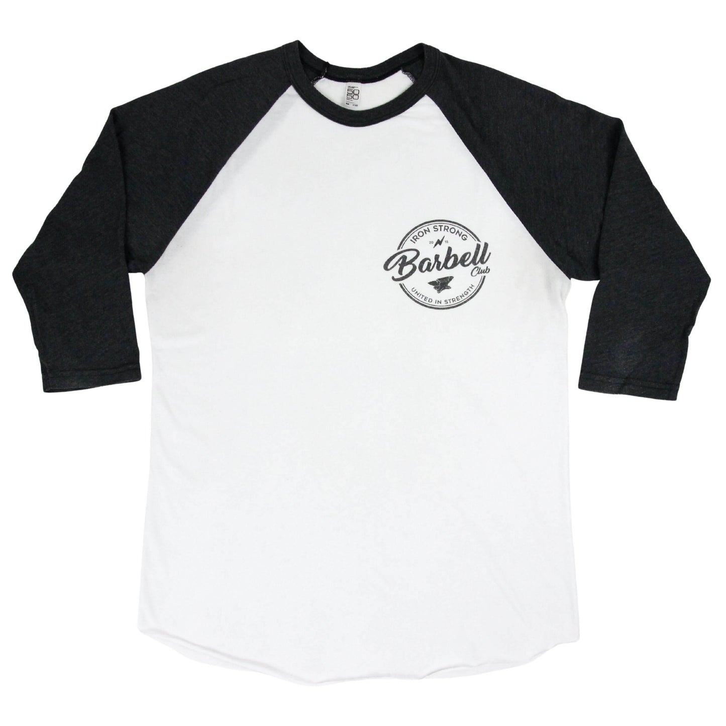 The 'Barbell Club 2.0' 3/4 Sleeve Baseball shirt | Iron Strong Apparel