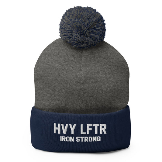 The 'HVY LFTR' weightlifting pom beanie | Iron Strong Apparel