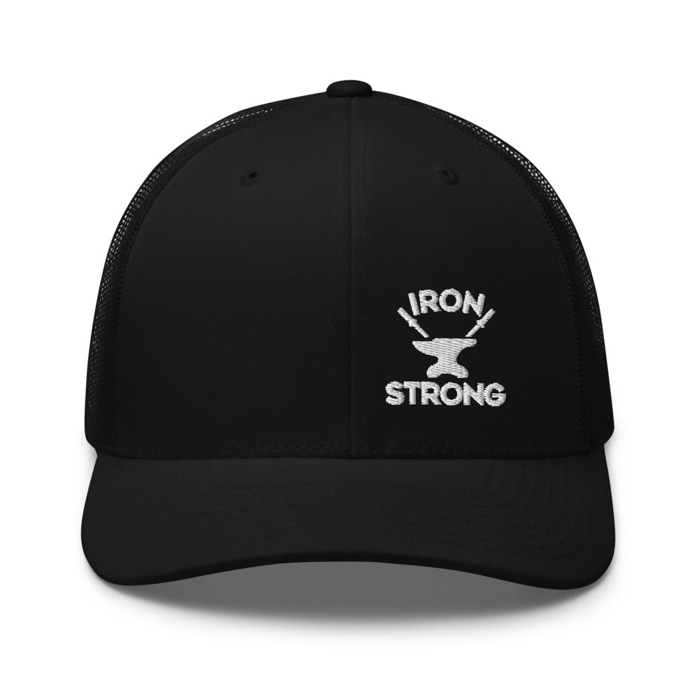 Iron & Anvil Black Truckers Hat | Powerlifting | Iron Strong Apparel