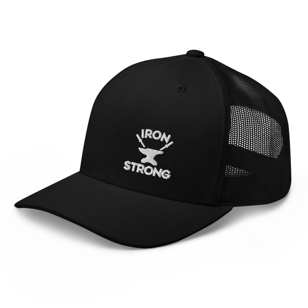 Iron & Anvil Black Truckers Hat | Weightlifting | Iron Strong Apparel