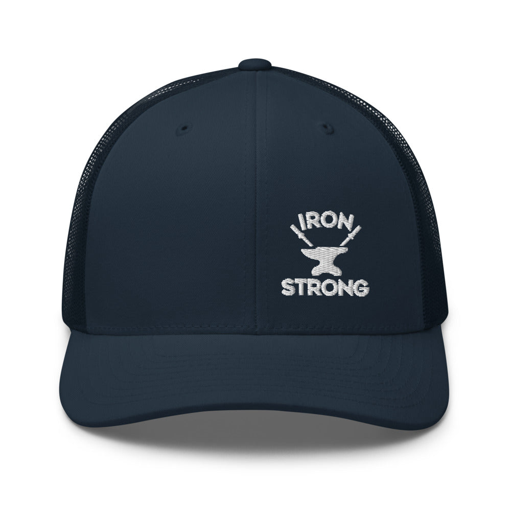 Iron & Anvil Navy Truckers Hat | Powerlifting | Iron Strong Apparel