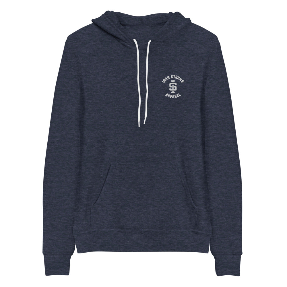 The 'Logo' Hoodie - Heather Navy | Iron Strong Apparel