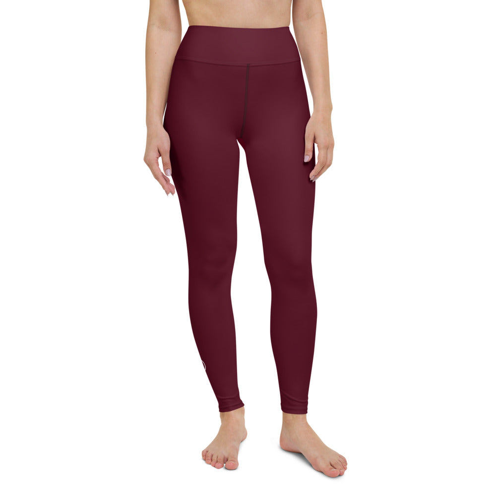 The 'Staple' High-Waisted Leggings - Burgundy