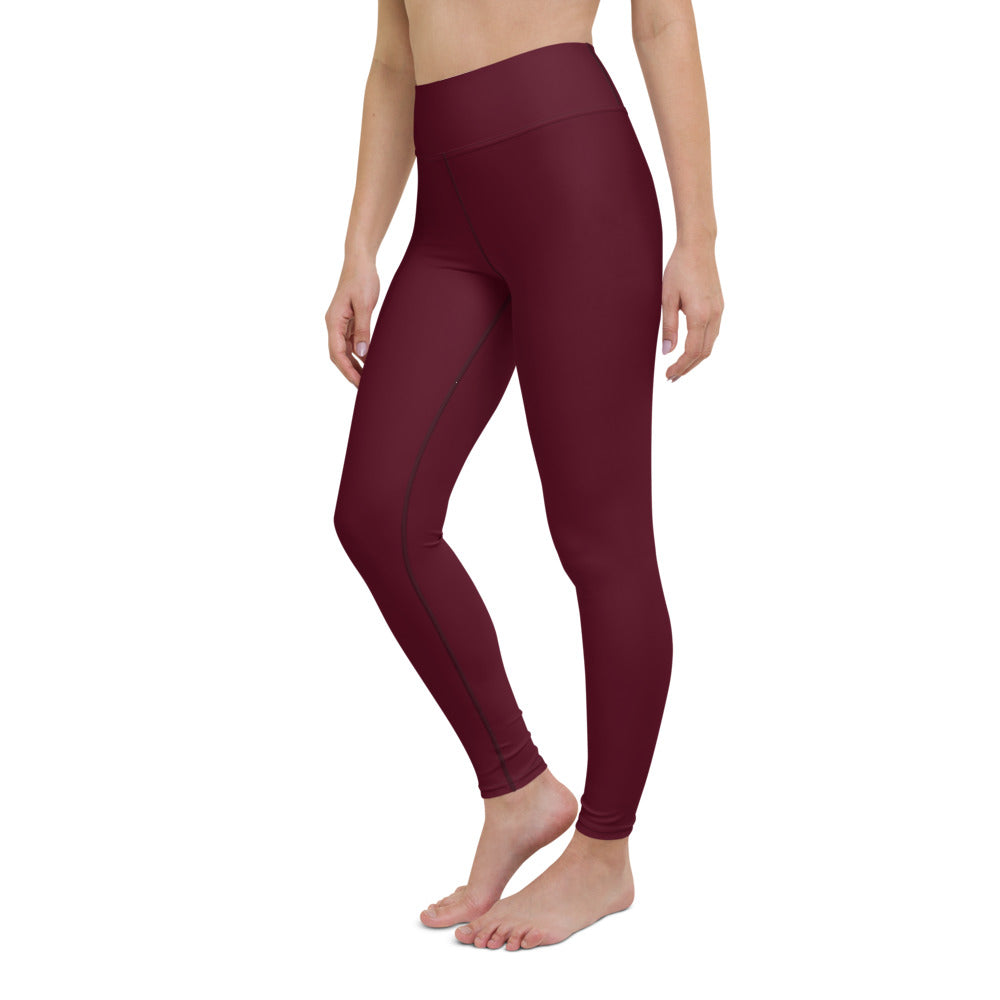burgundy high waist training leggings