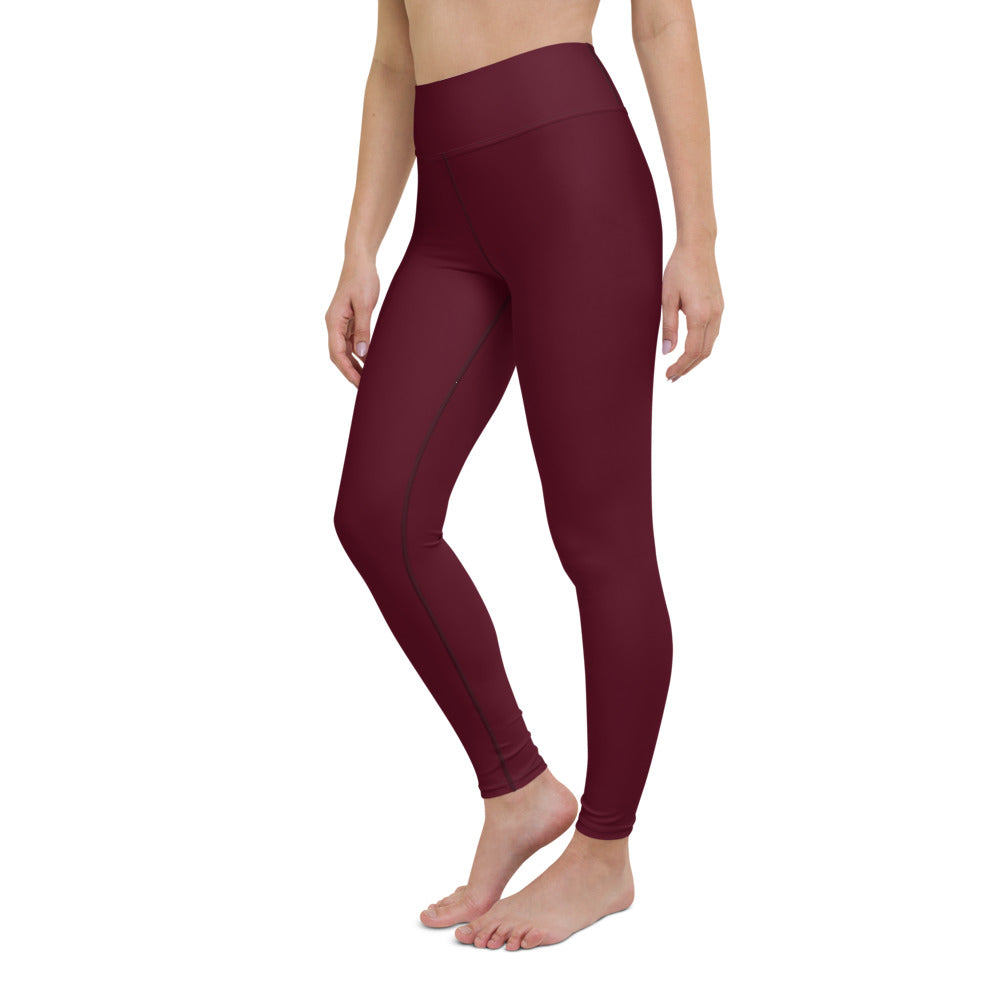 The 'Staple' High-Waisted Leggings - Burgundy – Iron Strong Apparel